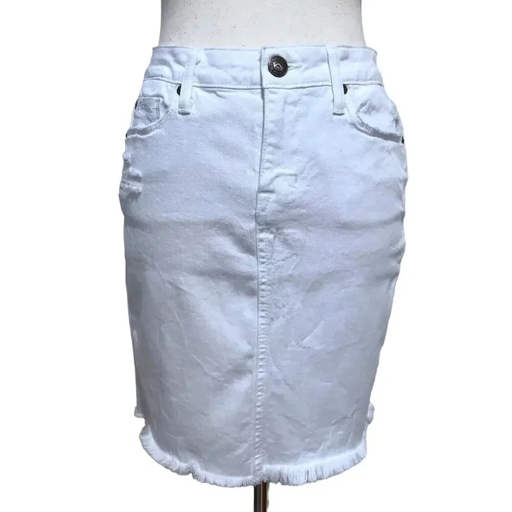 Fidelity Denim NWT White Jean Mini Skirt Women 25